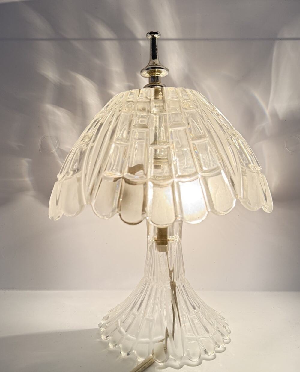 24% Vintage Lead Crystal Zajecar Boudoir Table Lamp Made In Yugoslavia 10.5 In